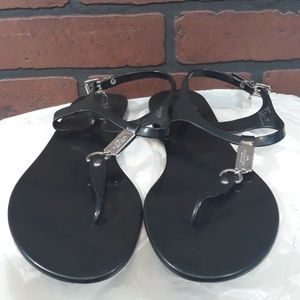Coach Plato Jelly Black Sandal Flip Flops 11 B
